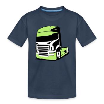 Striking V8 truck - Kids' Premium Organic T-Shirt - navy - Front