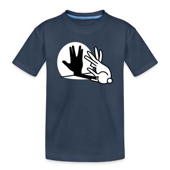 Kaninche Ombre Main Salutation volcanique trekkie - T-shirt bio Premium Enfant - bleu marine - Devant