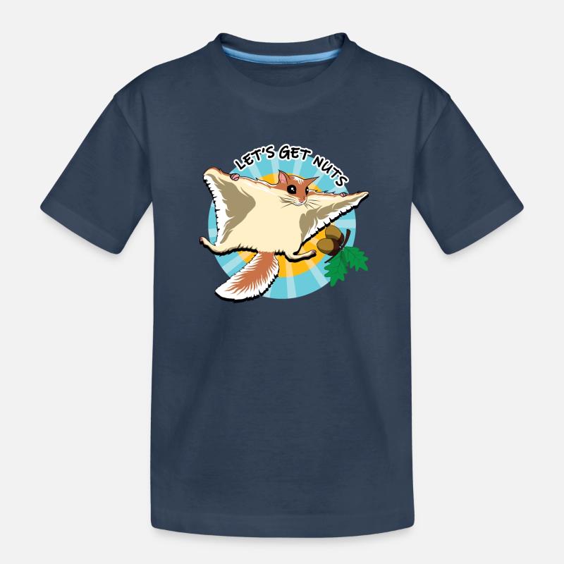 Fliegendes Eichhörnchen - Let es Get Nuts - Kinder Premium Bio T-Shirt - Navy