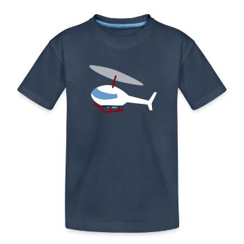 White Helicopter - Kids' Premium Organic T-Shirt - navy - Front