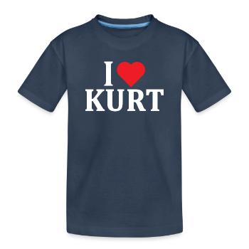 nom t-shirt J’aime Kurt idée cadeau t-shirt - T-shirt bio Premium Enfant - bleu marine - Devant