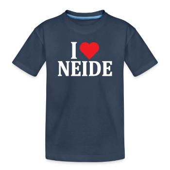 t-shirt name I love Neide t-shirt geschenkidee - Kinder Premium Bio T-Shirt - Navy - Vorne