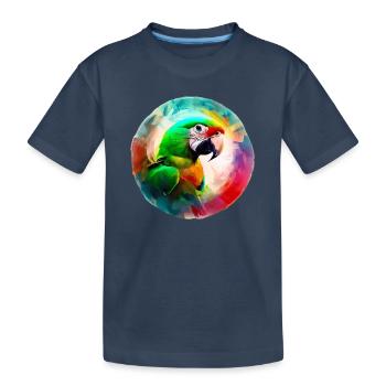 Perroquet coloré - T-shirt bio Premium Enfant - bleu marine - Devant