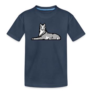 Chechen Lone Wolf - Kids' Premium Organic T-Shirt - navy - Front