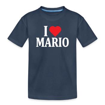 t-shirt J’aime Mario t-shirt idée cadeau - T-shirt bio Premium Enfant - bleu marine - Devant