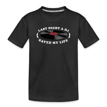 Hier soir, un dj m’a sauvé la vie - T-shirt bio Premium Enfant - noir - Devant
