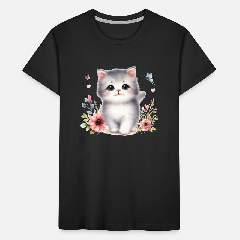 Chat mignon T-shirt bio Premium Enfant