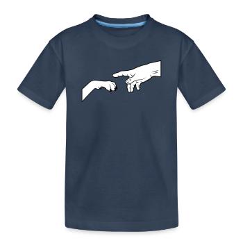Hundepfote - gib Pfote - Kinder Premium Bio T-Shirt - Navy - Vorne
