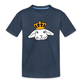 Royal Bunny Crown King Queen Prince Princess - Kids' Premium Organic T-Shirt - navy - Front