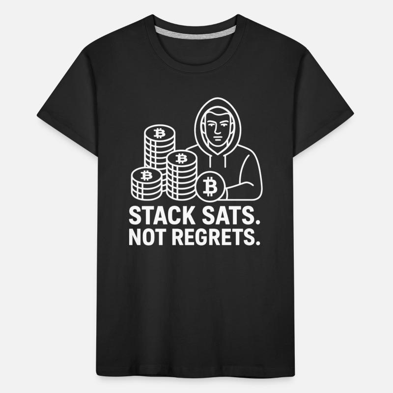 Conception de sweat à capuche Bitcoin – Stack Sats. Pas de regrets. T-shirt bio Premium Enfant