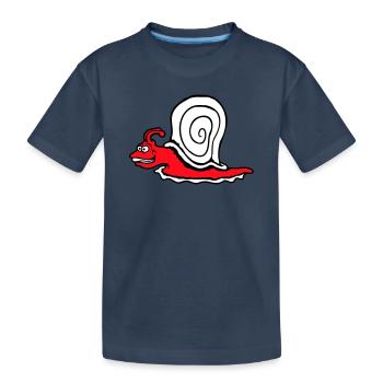 Schnecke Schnell Kriechen Lustig Cartoon Raserei - Kinder Premium Bio T-Shirt - Navy - Vorne