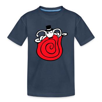 M. Escargot Sir Cylindre Monocle Riche Riche - T-shirt bio Premium Enfant - bleu marine - Devant