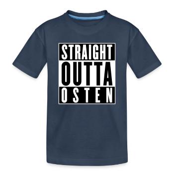Straight outta Osten (Farben änderbar) - Kinder Premium Bio T-Shirt - Navy - Vorne