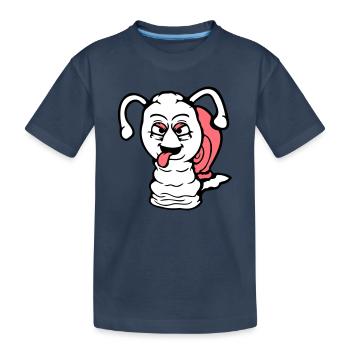 Schnecke frech Zunge rausstrecken böse klein cool - Kinder Premium Bio T-Shirt - Navy - Vorne
