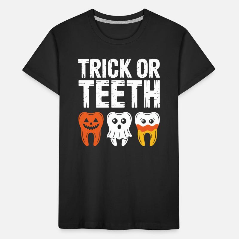 Trick oder Teeth Halloween-T-Shirt Kinder Premium Bio T-Shirt