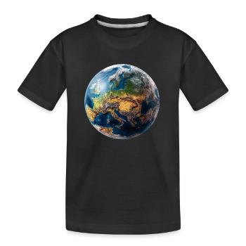 Conception du globe : paysage Europe-Asie - T-shirt bio Premium Enfant - noir - Devant
