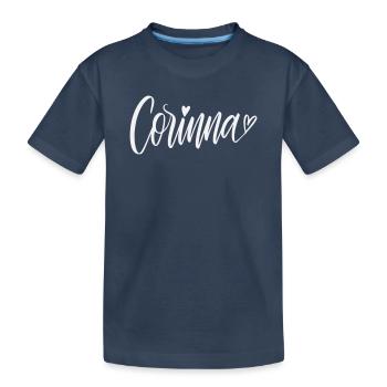 Corinna Écriture manuscrite avec cœur - T-shirt bio Premium Enfant - bleu marine - Devant