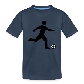 Fussballer Silhouette - Kinder Premium Bio T-Shirt - Navy - Vorne