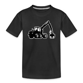 Harvester Silhouette - Kinder Premium Bio T-Shirt - Schwarz - Vorne