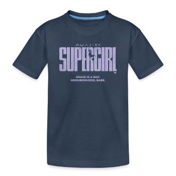 Supergirl Movie Schriftzug Mit Zeichen & Spruch - Kinder Premium Bio T-Shirt - Navy - Vorne