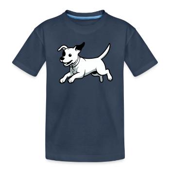 Verspielter Hund-Cartoon - Kinder Premium Bio T-Shirt - Navy - Vorne