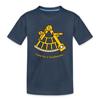 Sextant - Navigation Kapitän Segeln Meer Offshore - Kinder Premium Bio T-Shirt - Navy - Vorne