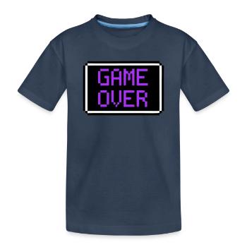 Game Over Shield Rétro Gamer - T-shirt bio Premium Enfant - bleu marine - Devant