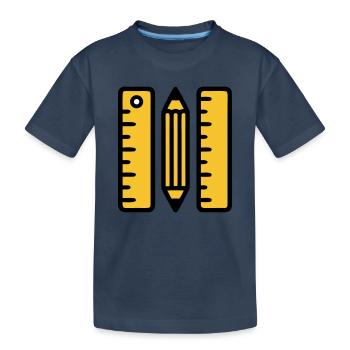 Pen Rulers Drawing Architecture - Kids' Premium Organic T-Shirt - navy - Front