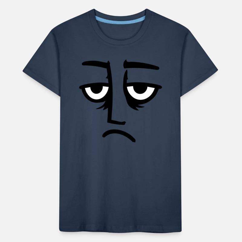 Grumpy sad disappointed face funny Kids' Premium Organic T-Shirt