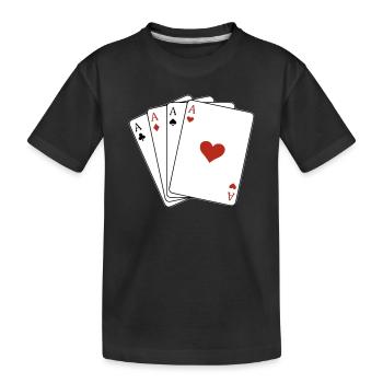 carré d'as - Kinder Premium Bio T-Shirt - Schwarz - Vorne