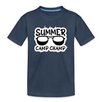 Summer Camp Champ Lustig Kinder Outdoor Abenteuer - Kinder Premium Bio T-Shirt - Navy - Vorne