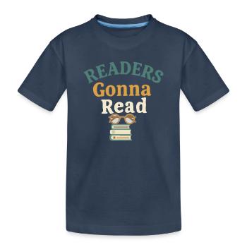 Les lecteurs vont lire - T-shirt bio Premium Enfant - bleu marine - Devant