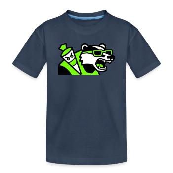 Badger Sac d’école mascotte - T-shirt bio Premium Enfant - bleu marine - Devant