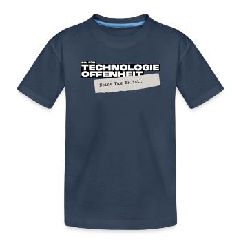 Bin für Technologieoffenheit – Meine Fax-Nr. ist… - Kinder Premium Bio T-Shirt - Navy - Vorne