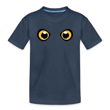 two shining eyes of an owl - Kids' Premium Organic T-Shirt - navy - Front