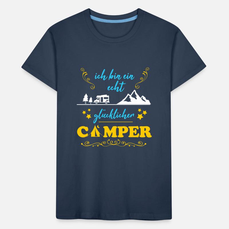 Camping echt glücklicher Camper Geschenk Mann Kinder Premium Bio T-Shirt