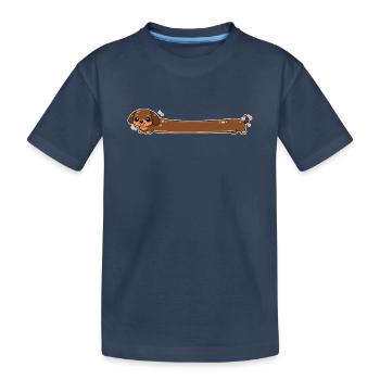 Long, teckel mignon - T-shirt bio Premium Enfant - bleu marine - Devant