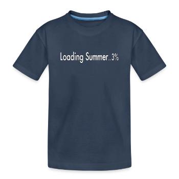 Loading summery graphic with funny text - Kids' Premium Organic T-Shirt - navy - Front