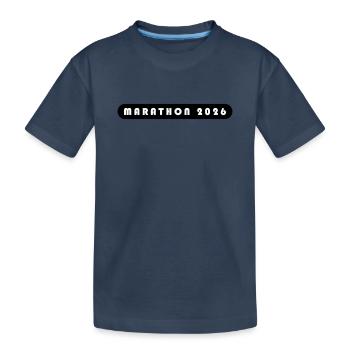 Marathon 2026 Schriftzug - Kinder Premium Bio T-Shirt - Navy - Vorne