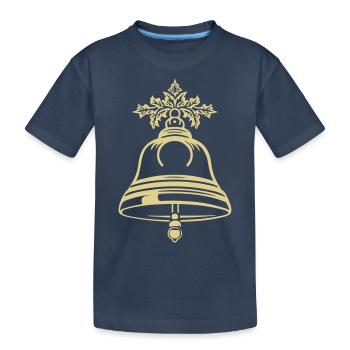 Holiday Jingle Bell - Kids' Premium Organic T-Shirt - navy - Front