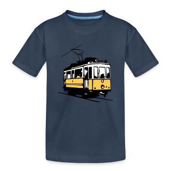 Tram historique / historic Tram - Kids' Premium Organic T-Shirt - navy - Front