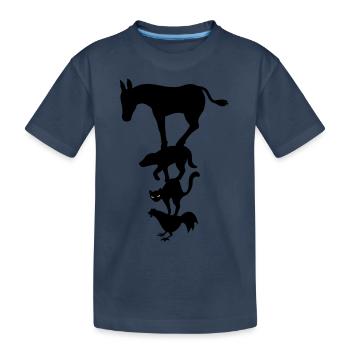 Bremer Stadtmusikanten - mal anders. - Kinder Premium Bio T-Shirt - Navy - Vorne