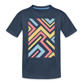 Pattern of Lines - Kids' Premium Organic T-Shirt - navy - Front