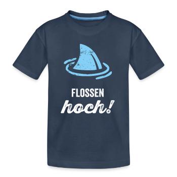 Flossen Hoch! - Kinder Premium Bio T-Shirt - Navy - Vorne