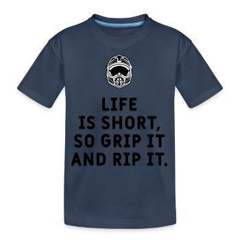 Motocross - Life is short! - Kinder Premium Bio T-Shirt - Navy - Vorne