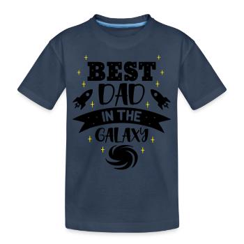Meilleur papa de la galaxie - T-shirt bio Premium Enfant - bleu marine - Devant