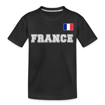 France jersey look - FRANCE with flag flag - Kids' Premium Organic T-Shirt - black - Front