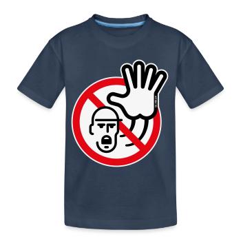 Warnzeichen / Warnung / Verbot (Symbol / 3C) - Kinder Premium Bio T-Shirt - Navy - Vorne