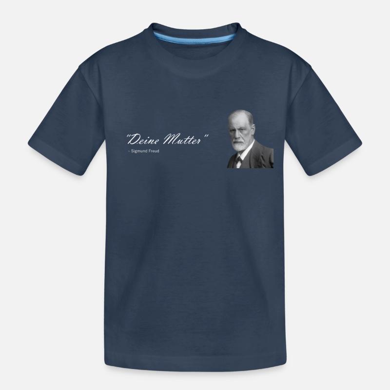 " Deine Mutter " Sigmund Freud - Kinder Premium Bio T-Shirt - Navy