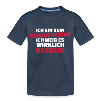 Klugscheißer - Kinder Premium Bio T-Shirt - Navy - Vorne